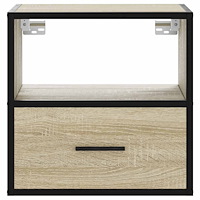vidaXL Väggmonterat sängbord sonoma-ek 40x31x39,5 cm