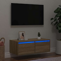 vidaXL Tv-bänk med LED-belysning sonoma ek 75x35,5x25 cm