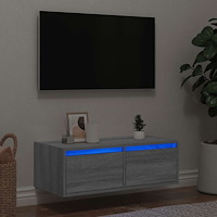 vidaXL Tv-bänk med LED-belysning grå sonoma 75x35,5x25 cm