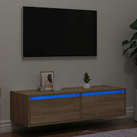 vidaXL Tv-bänk med LED-belysning sonoma ek 100X35,5x25 cm