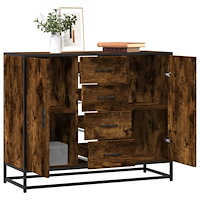 vidaXL Skänk rökfärgad ek 92x35x76 cm konstruerat trä