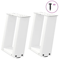 vidaXL Soffbordsben U-formade 2 st vita 30x(30-31) cm stål