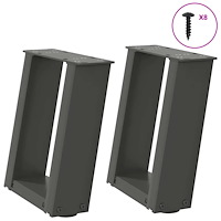 vidaXL Soffbordsben U-formade 2 st antracit 30x(30-31) cm stål