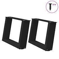 vidaXL Soffbordsben U-formade 2 st svarta 40x(30-31) cm stål