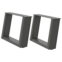 vidaXL Soffbordsben U-formade 2 st antracit 40x(30-31) cm stål