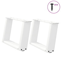 vidaXL Soffbordsben U-formade 2 st vita 50x(30-31) cm stål