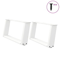 vidaXL Soffbordsben U-formade 2 st vita 60x(30-31) cm stål