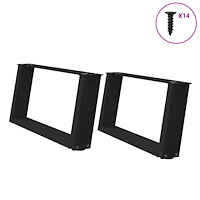 vidaXL Soffbordsben U-formade 2 st svarta 70x(30-31) cm stål