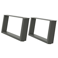 vidaXL Soffbordsben U-formade 2 st antracit 70x(30-31) cm stål