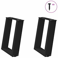 vidaXL Soffbordsben U-formade 2 st svarta 28x(42-43) cm stål