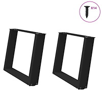 vidaXL Soffbordsben U-formade 2 st svarta 60x(42-43) cm stål
