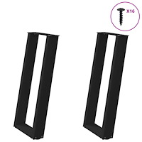 vidaXL Konsolbordsben U-formade 2 st svarta 38x(72-73) cm stål
