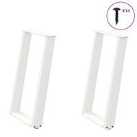 vidaXL Matbordsben U-formade 2 st vita 50x(72-73) cm stål