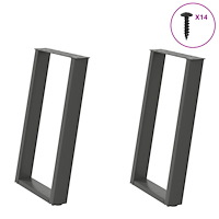 vidaXL Matbordsben U-formade 2 st antracit 50x(72-73) cm stål