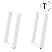 vidaXL Matbordsben U-formade 2 st vita 60x(72-73) cm stål