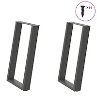 vidaXL Matbordsben U-formade 2 st antracit 60x(72-73) cm stål