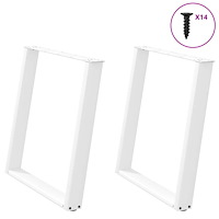 vidaXL Matbordsben U-formade 2 st vita 70x(72-73) cm stål