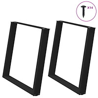 vidaXL Matbordsben U-formade 2 st svarta 90x(72-73) cm stål