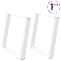 vidaXL Matbordsben U-formade 2 st vita 90x(72-73) cm stål