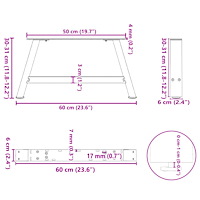vidaXL Soffbordsben A-formade 2 st vita 60x(30-31) cm stål
