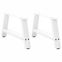 vidaXL Soffbordsben A-formade 2 st vita 70x(30-31) cm stål