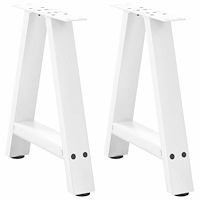 vidaXL Soffbordsben A-formade 2 st vita 50x(42-43) cm stål