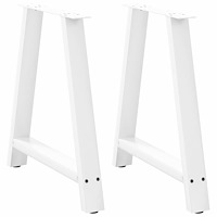 vidaXL Matbordsben A-formade 2 st vita 80x(72-73) cm stål