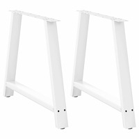 vidaXL Matbordsben A-formade 2 st vita 90x(72-73) cm stål