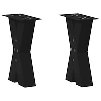 vidaXL Soffbordsben X-formade 2 st svarta 28x(42-43) cm stål