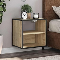 vidaXL Väggmonterat sängbord sonoma-ek 40x31x39,5 cm