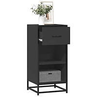 vidaXL Skänk svart 35,5x35x76 cm konstruerat trä och metall