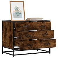 vidaXL Lådskåp rökfärgad ek 70x41x56 cm konstruerat trä