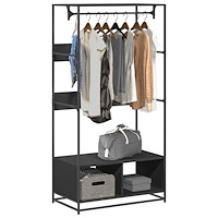 vidaXL Garderob svart 90x50x180 cm konstruerat trä