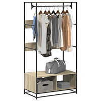 vidaXL Garderob sonoma-ek 90x50x180 cm konstruerat trä