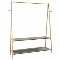 vidaXL Klädställ med hyllor 132x45,5x150,5 cm bambu