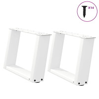 vidaXL Soffbordsben U-formade 2 st vita 40x(30-31) cm stål