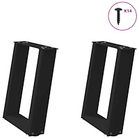 vidaXL Soffbordsben U-formade 2 st svarta 38x(42-43) cm stål