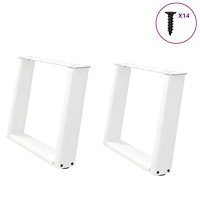 vidaXL Soffbordsben U-formade 2 st vita 60x(42-43) cm stål
