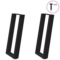vidaXL Konsolbordsben U-formade 2 st svarta 28x(72-73) cm stål