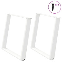 vidaXL Matbordsben U-formade 2 st vita 100x(72-73) cm stål