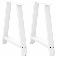 vidaXL Matbordsben A-formade 2 st vita 70x(72-73) cm stål