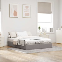 vidaXL Ottoman sängram utan madrass taupe 140x190 cm tyg