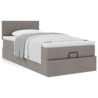 vidaXL Ottoman sängram med madrass taupe 90x190 cm tyg