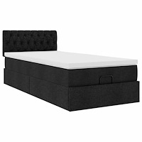 vidaXL Ottoman sängram med madrass svart 90x190 cm tyg