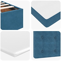 vidaXL Ottoman sängram med madrass mörkblå 120x200 cm sammet