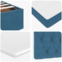 vidaXL Ottoman sängram med madrasser mörkblå 160x200 cm sammet