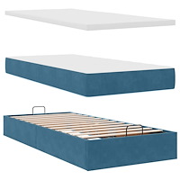 vidaXL Ottoman sängram med madrasser mörkblå 160x200 cm sammet