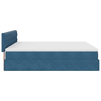 vidaXL Ottoman sängram med madrasser mörkblå 160x200 cm sammet