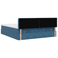 vidaXL Ottoman sängram med madrasser mörkblå 160x200 cm sammet