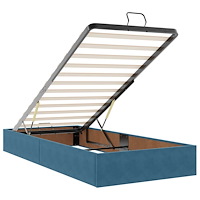 vidaXL Ottoman sängram med madrasser mörkblå 160x200 cm sammet